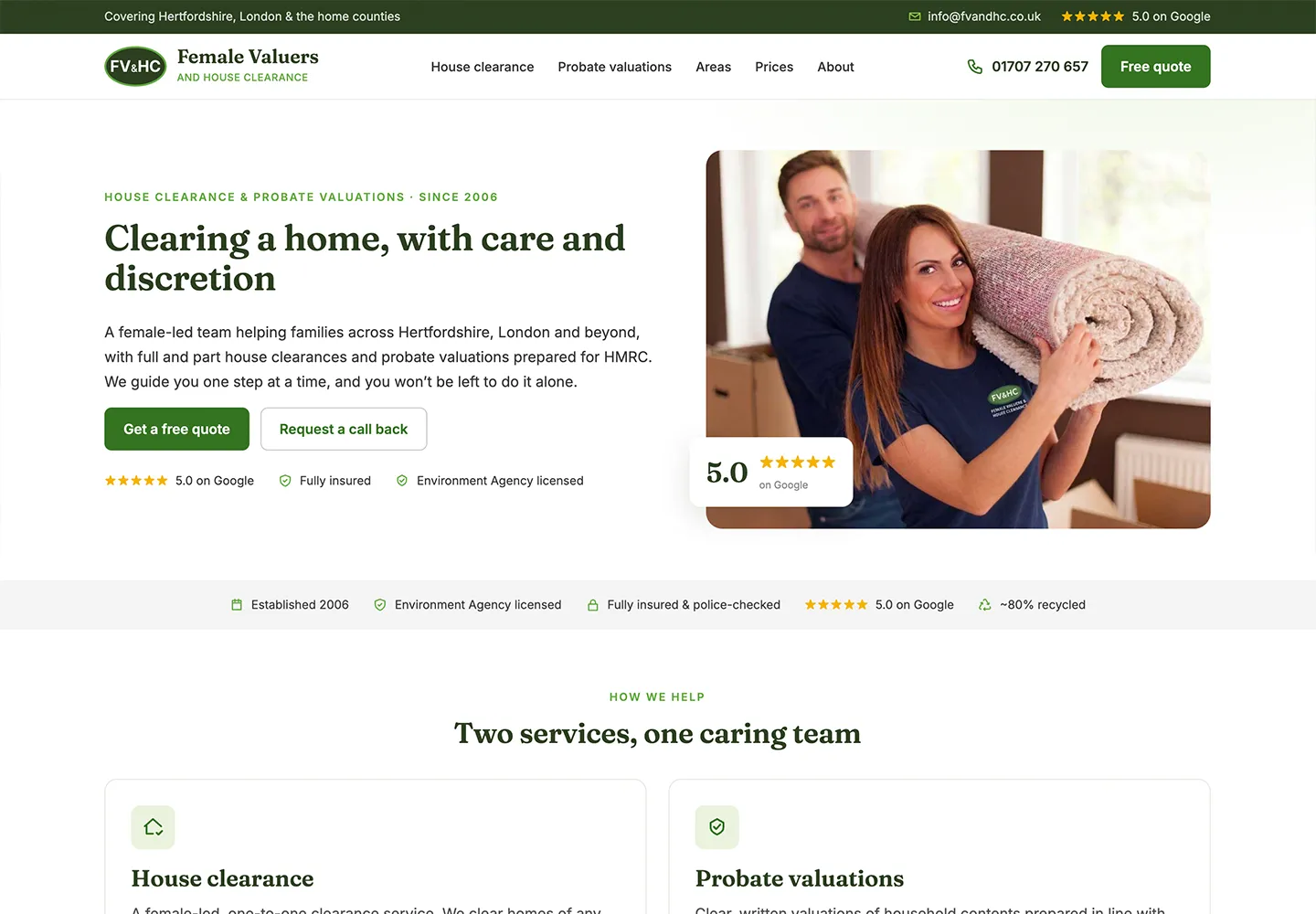 The Female Valuers and House Clearance website