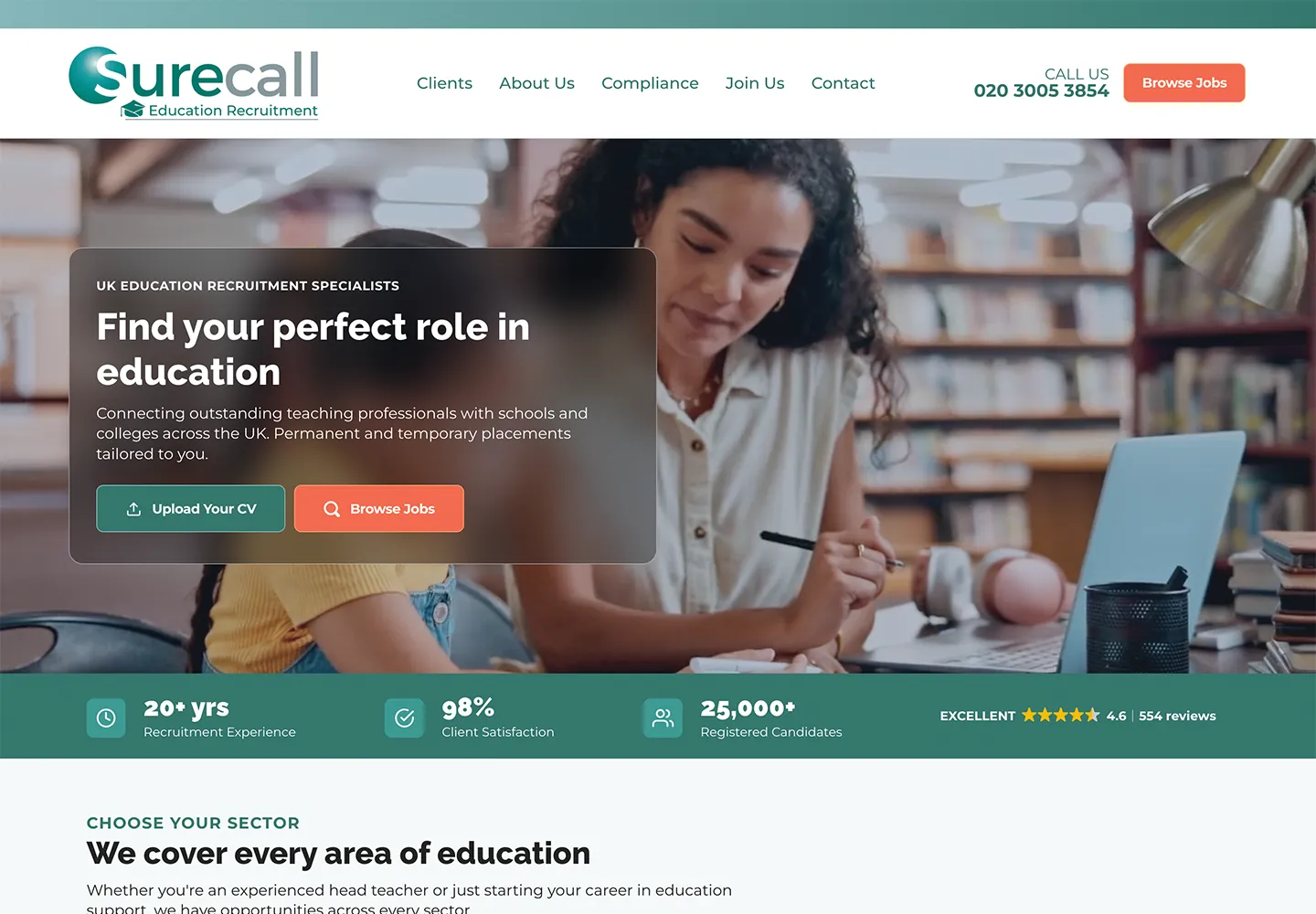 The Surecall Education website