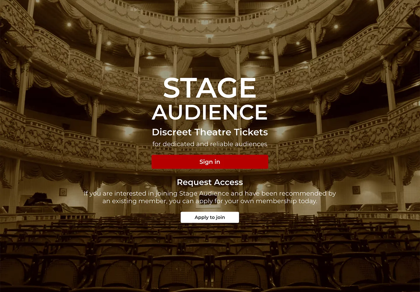 The Stage Audience website